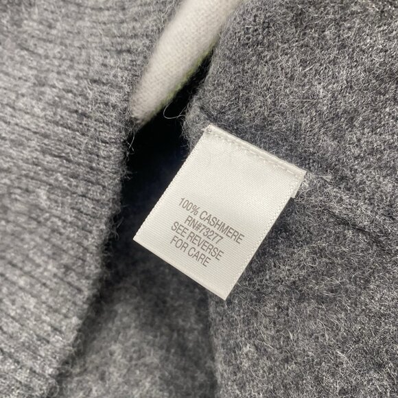 Apt 9 Womens Size XL Gray Argyle 100% Cashmere Cardigan Button Up Sweater - Picture 10 of 11